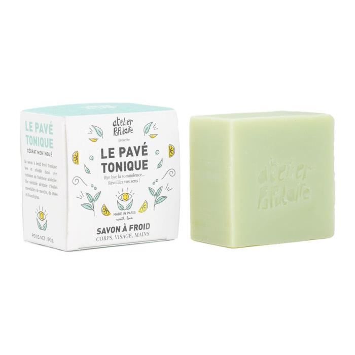 Le Pavé Tonique- 90gr : Savon saponifié à froid, certifié cosmos Organic, vegan, cruelty free