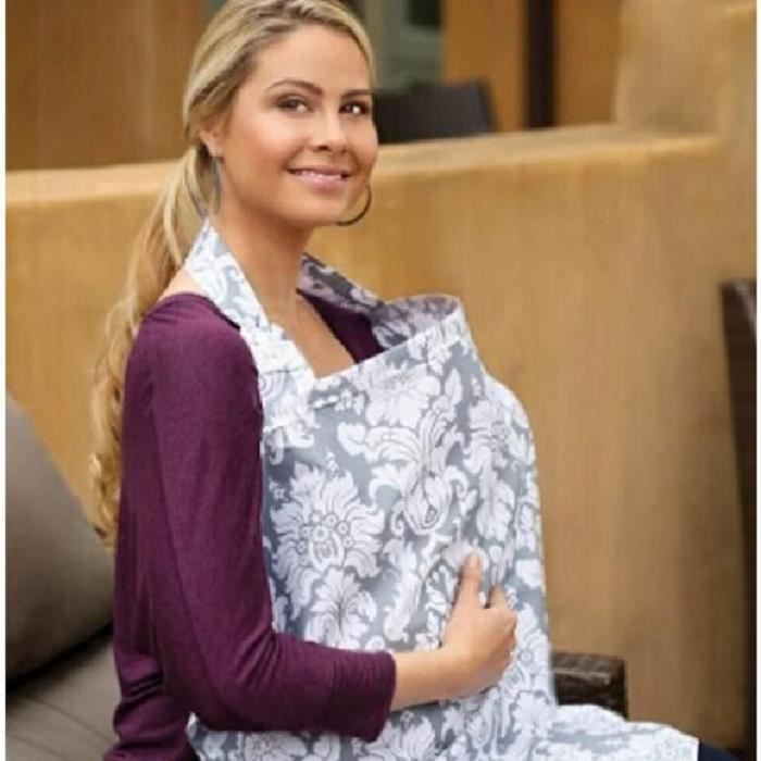 Tablier Couvertures d'Allaitement, 100% Naturel Coton Doux, Nursing Cover, Housse d'allaitement, Cape d'allaitement (Silver Manor)