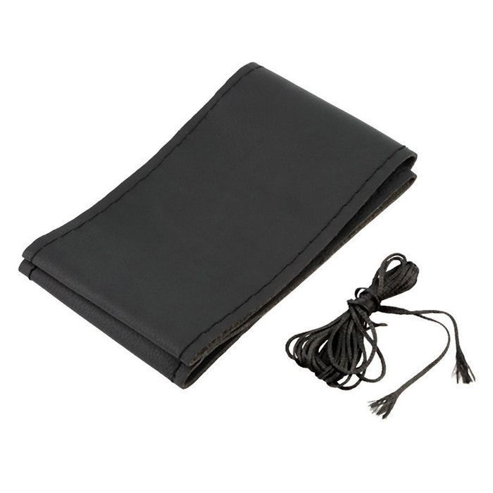 Couvre Volant de voiture cuir NOIR pose facile housse PU DIY 38 cm