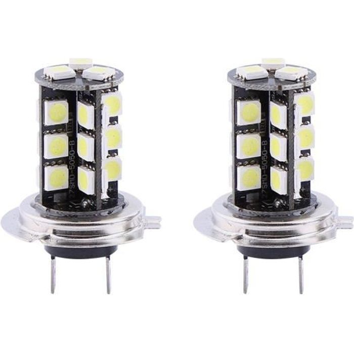 2x H7 lampe à brouillard auto 27 SMD 5050 LED Super Brillant lumière Blanc ampoule PR voiture-camion - XY FR