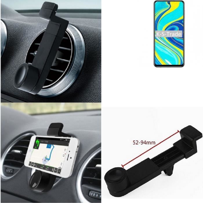 Titulaire télephone pour la voiture pour Xiaomi Redmi Note 9 Pro, noir - support de grille de ventilation, support de - K-S