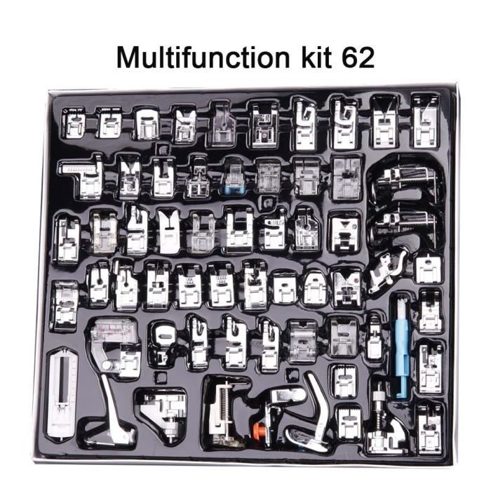 MACHINE A COUDRE,32--52-62-72 Machine à coudre pied de biche presse pieds pour frère chanteur Kit de - Press foot 62pcs