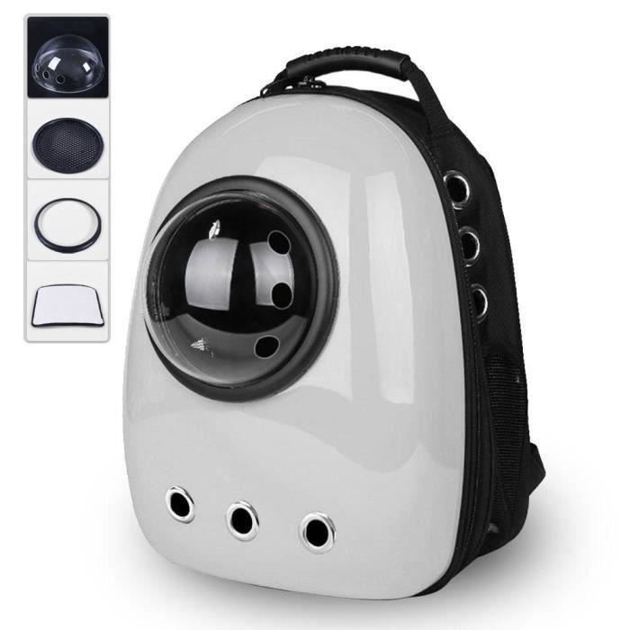 Sac à dos pour transport d'animaux Sac respirant pour chien chat Argent