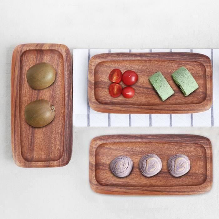 Plateau de service pour sushi en bois plat de service de vaisselle de style japonais 30x15x2cm-CHE