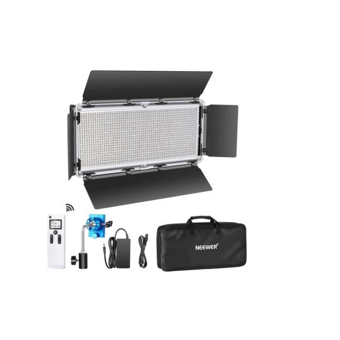 Neewer 2,4G 1320 LED Lampe Vidéo Avancée avec Barndoor, Panneau LED Bicolore à Intensité Variable avec Écran LCD et 2,4G sans Fil po