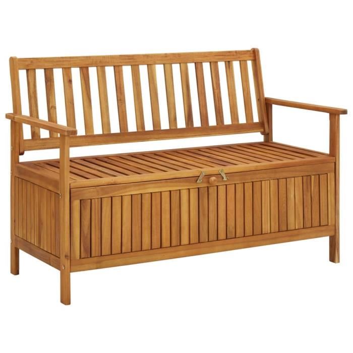 Style Essentiel- Banc avec Espace de Rangement, Banquette de jardin, Siège, Coffre de Rangement, 120 cm Bois d'acacia solide ®6361®