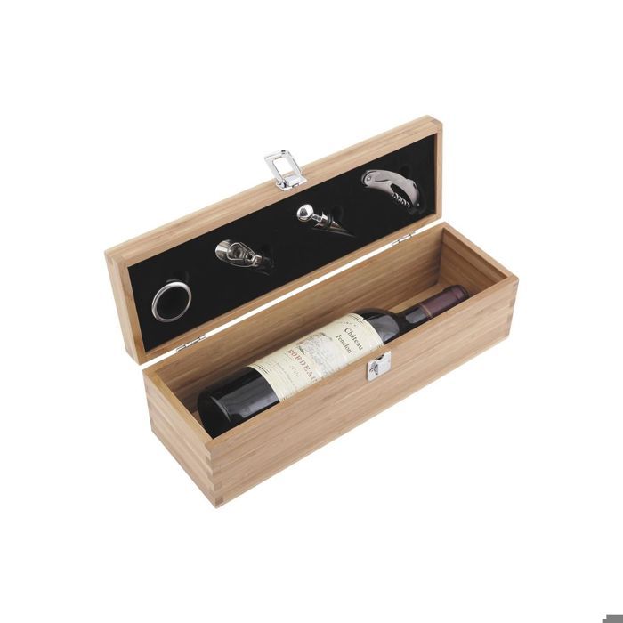 Coffret + 4 accessoires + 1 bouteille de grand vin