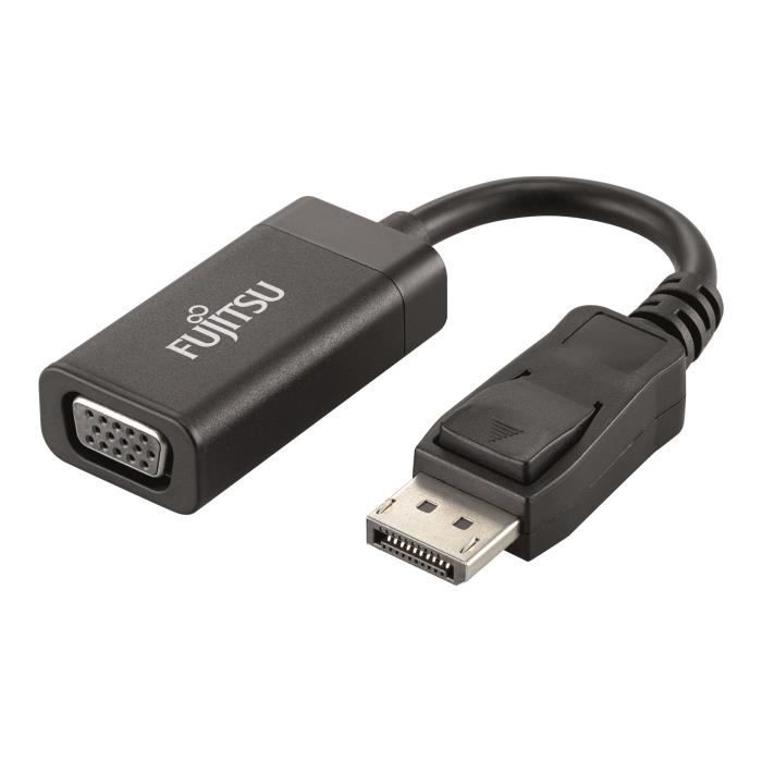 FUJITSU Cable vidéo - 18,80 cm DisplayPort/VGA - Pour Projecteur, Appareil vidéo, TV - Première extrémité: 1 x DisplayPort Mâle