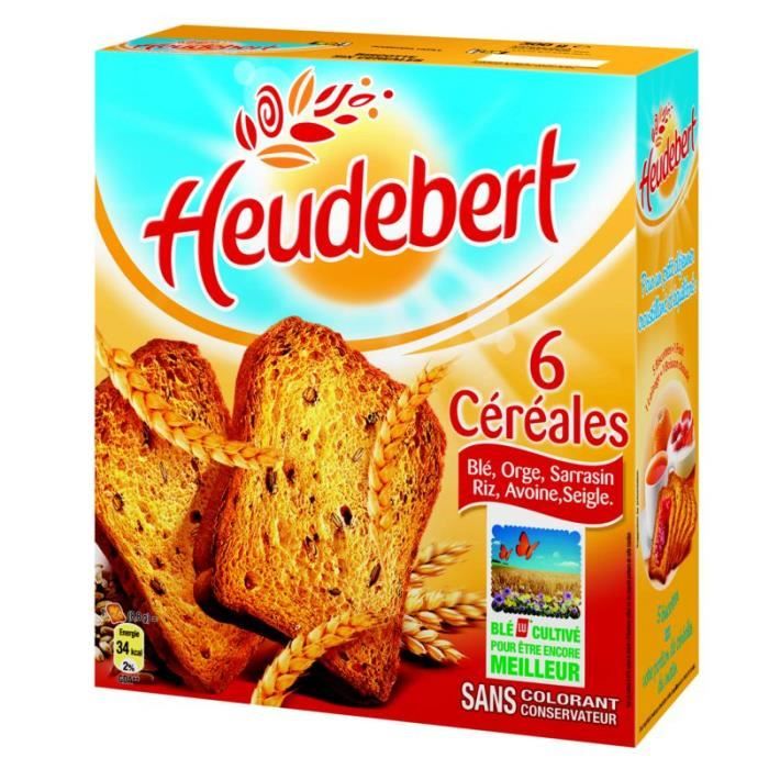 Biscottes 6 céréales 300 g Heudebert