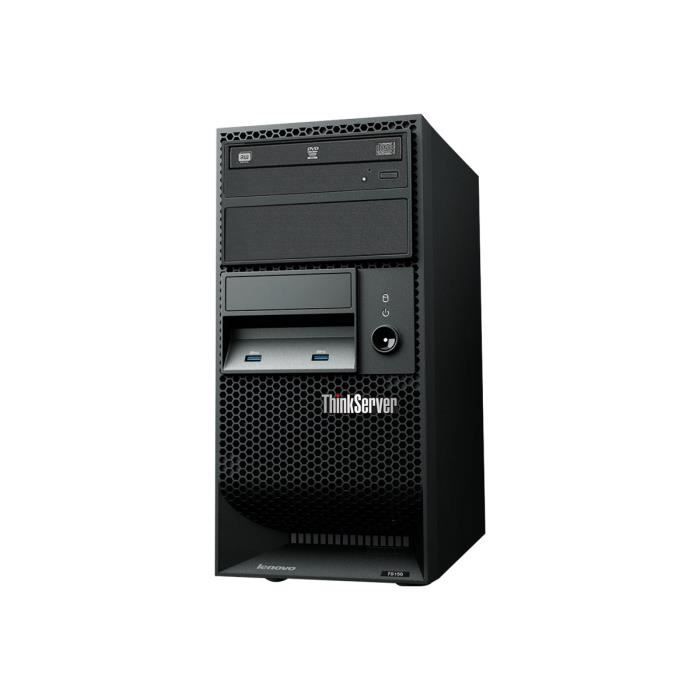 Lenovo ThinkServer TS150 70LV Serveur tour 4U 1 voie 1 x Pentium G4400 - 3.3 GHz RAM 8 Go aucun disque dur graveur de DVD HD…