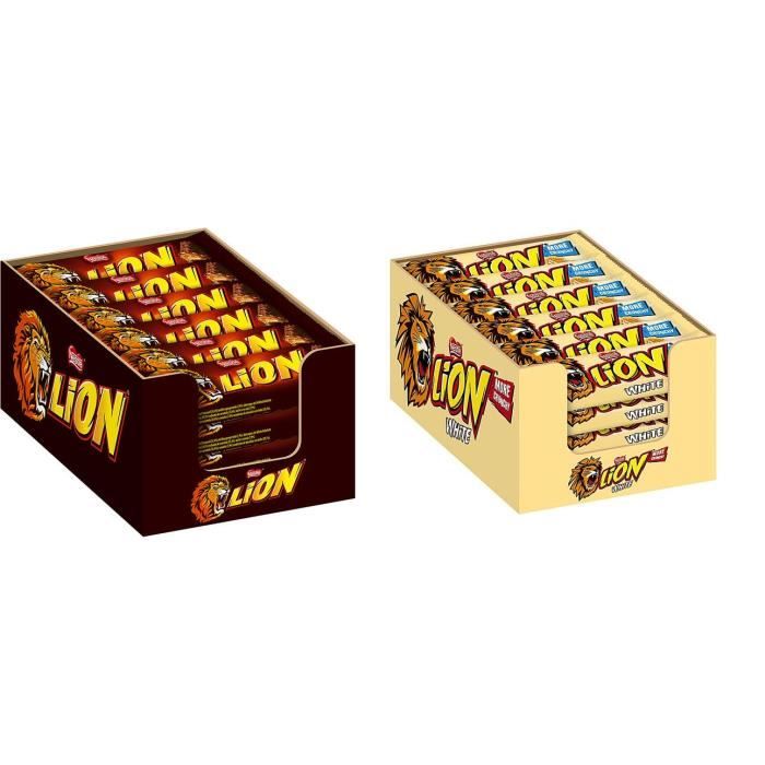 Nestle Lion 24 x 42g + Nestle Lion White 24 x 42g Barre de chocolat