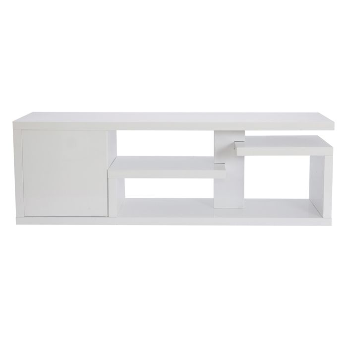 Miliboo - Meuble TV design laqué blanc brillant L150 cm HALTON