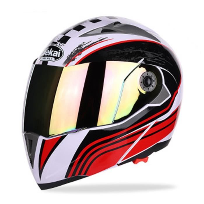 Casque de Moto de marque luxe Unisexe Casque intégral Haute qualité Double lentille anti-buée Respirant Résistant à l'usure