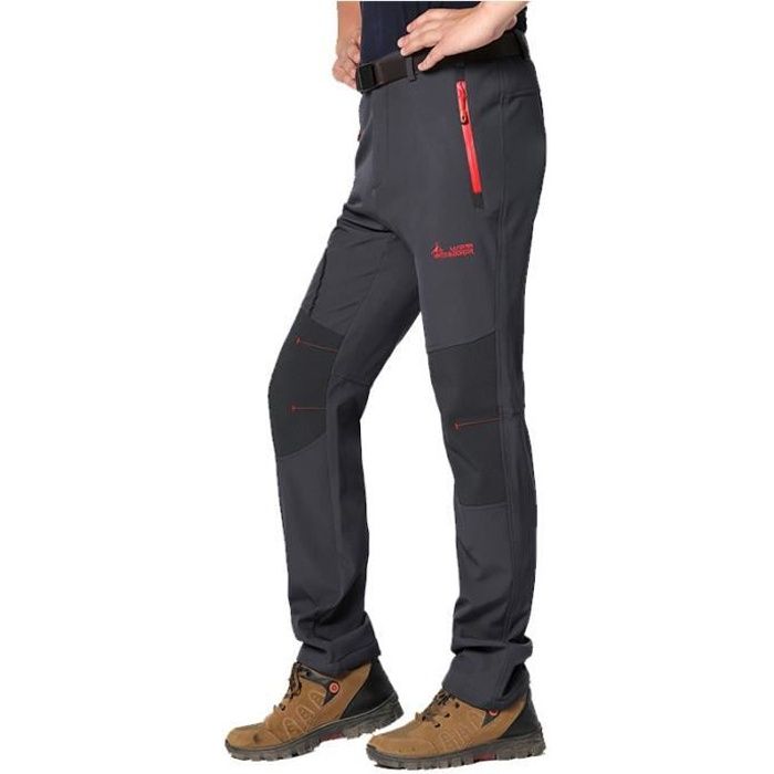 Pantalon softshell homme femme doublé polaire imperméable respirant en plein air hiver Randonnée Trekking pantalon couples Camping