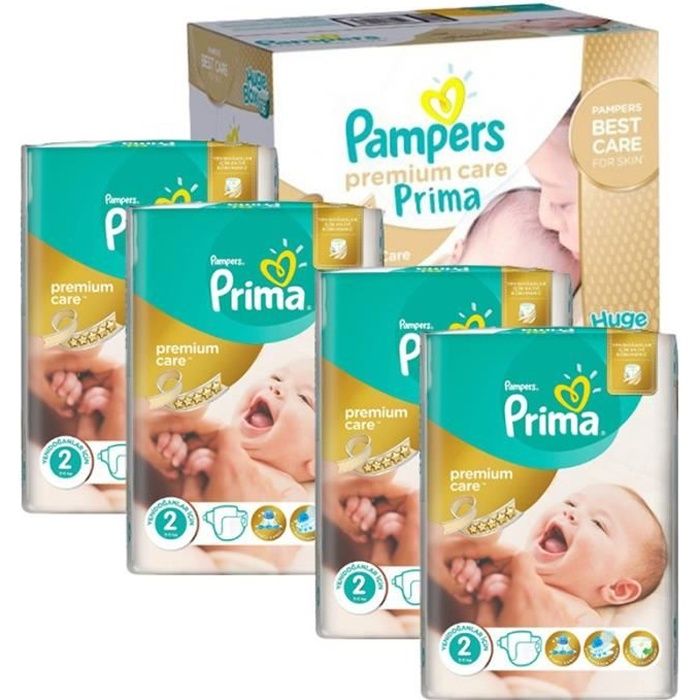 376 x couches bébé Pampers - Taille 2 premium care