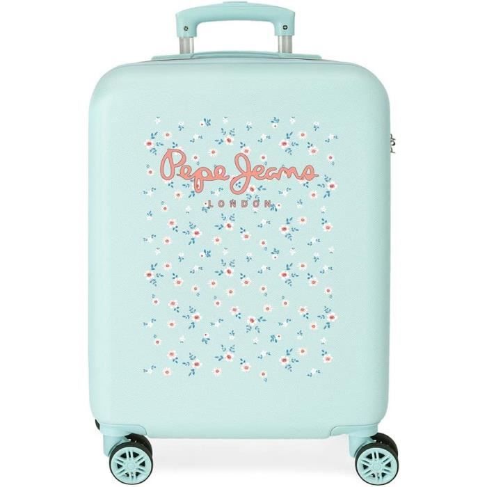 Pepe Jeans Leslie Valise de Cabine Bleue 38 x 55 x 20 cm Rigide ABS Fermeture a Combinaison laterale 34 L 2,74 kg 4 Roues Dou