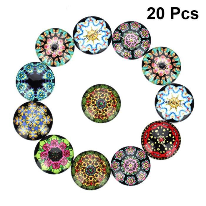 Patchs de bijoux, Autocollant en verre de gemmes, Cabochon en rond, Cabochon, Matériel de bijoux bricolage VERNIS A ONGLES
