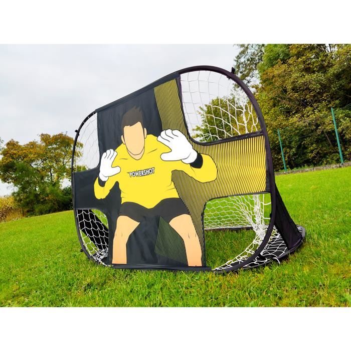 But de Foot Pop UP 2 en 1 à Retourner – Cage de Foot d’Un coté – Cible de tir intégré au But de l’Autre côté – Avec Sac de Transport