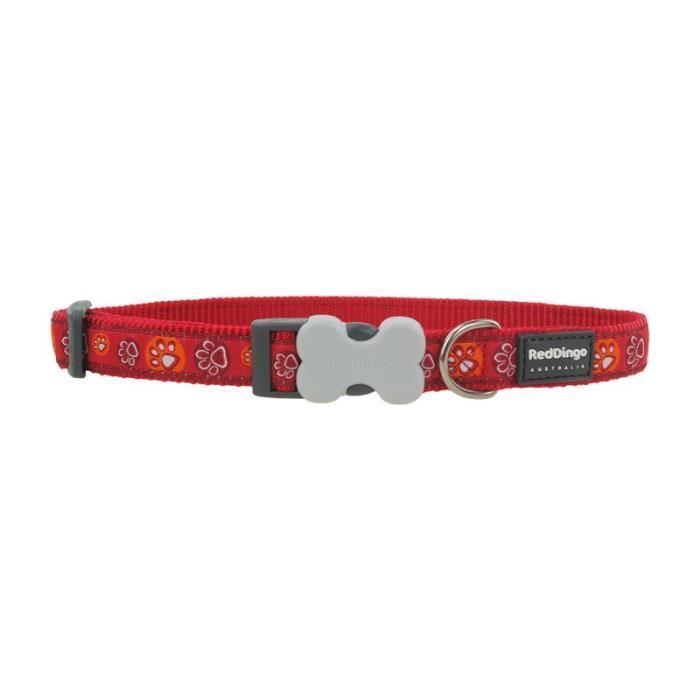 Red Dingo - Collier Design pour chien - Empreintes rouges Unique
