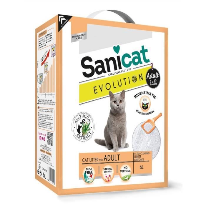 SANICAT Litière Evolution Adult 6L - Pour chat adulte