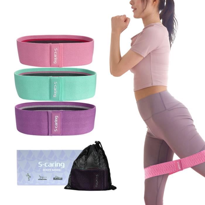 Bande Élastique Fitness Set de 3, Bande élastique en Coton pour Yoga, Pilates, Rééducation Physique, Resistance Band