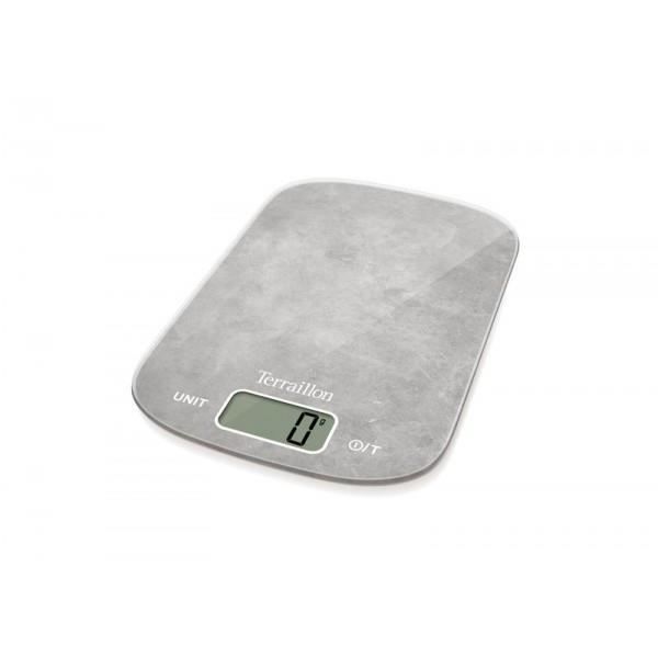 TERRAILLON Balance de cuisine 6Kg/1g Home Béton ciré