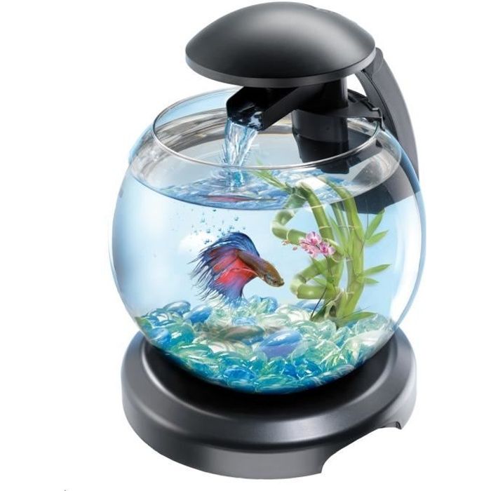 Aquarium TETRA Cascade Globe avec Filtration EasyCrystal - 6,8L - Noir