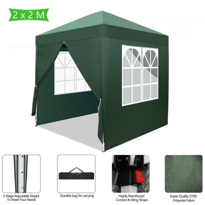 Tonnelle de jardin, tente de camping, 2*2m, imperméable, Tissu Oxford, vert