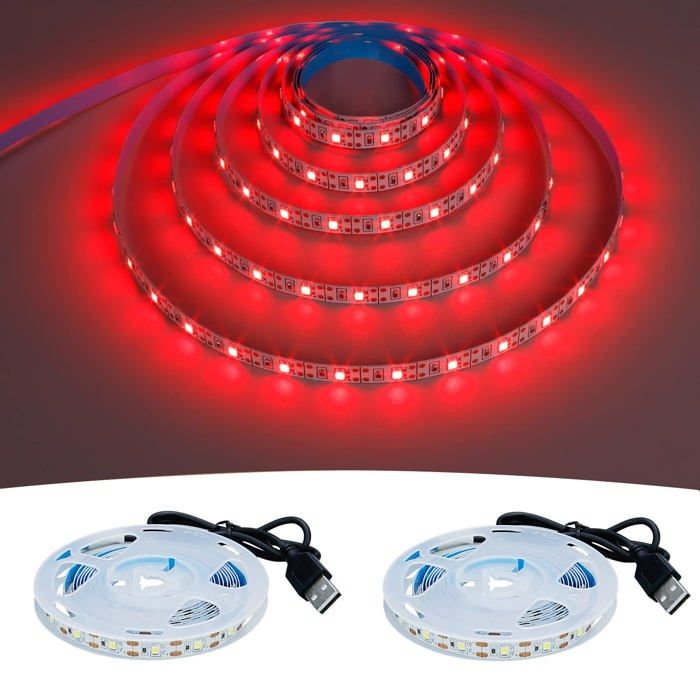 GOMING Ruban LED COB USB 5V - 2M 320LED/M Blanc Froid 6000K IP65 - Éclairage DIY Haute Luminosité