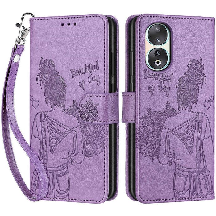 MOJIA Étui Portefeuille Pour Honor 90 Smart 5G - Cuir PU Bleu Avec Porte-Cartes (7 Emplacements) Et Béquille - Coque TPU