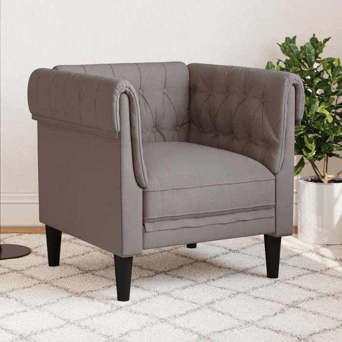vidaXL Fauteuil Chesterfield Chaise de Relaxation avec Accoudoirs et Dossier Siège avec Pieds Fauteuil TV de Salon 372543