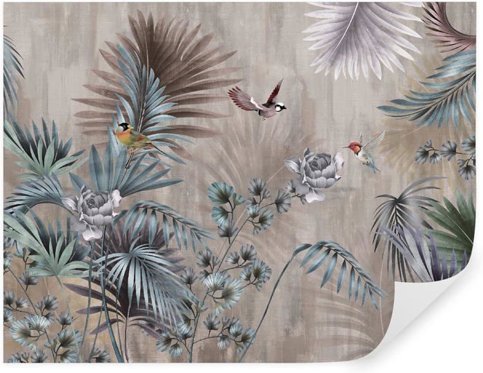 Papier Peint 400x280 cm 3D Jungle Tropiques Palmiers Feuillage Arbres ...