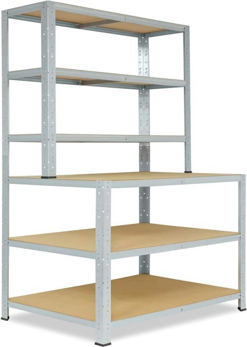 Étagère Métallique Shelfplaza 180x50x50cm - 7 Niveaux, Charge 125kg/niveau, Galvanisé - Pour Garage, Cave, Atelier
