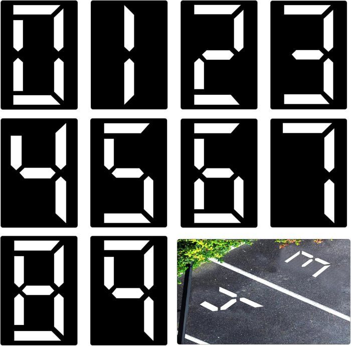 Lot De 20 Pochoirs à Chiffres De 15,24 Cm - Numéros 0 à 9 Réutilisables En PET, Pour Peinture, Bricolage, Plaques, Boîtes Aux Lettres