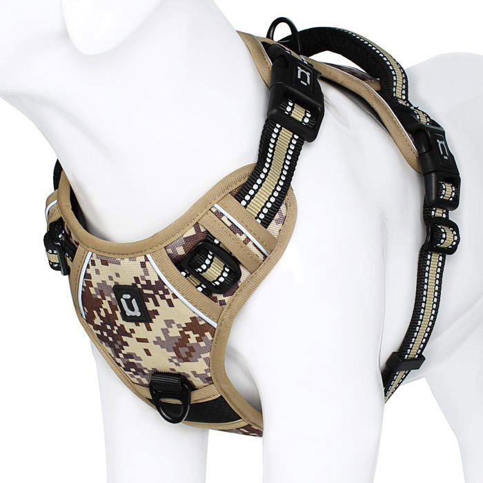 Meilleurs prix pour Harnais Anti-Traction Réglable pour Chien 25-35 kg – Réfléchissant, Durable en Nylon, Gilet Confort pour Moyens et Grands Chiens