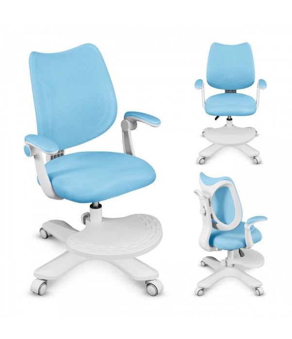 Chaise de bureau ergonomique - MARK ADLER - Junior 4.6 - Bleu - Hauteur réglable - Accoudoirs fonctionnels