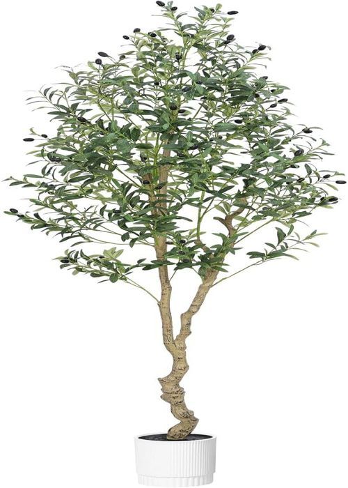 Olivier Artificiel 120 Cm Avec Pot - Plante Artificielle Grande Taille Pour Intérieur/extérieur - Décoration Maison, Bureau, Jardin