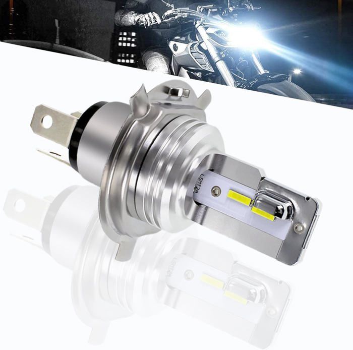 Ampoule LED H4 HB2 HS1 Pour Moto/voiture - Phare Antibrouillard Blanc 6000K - 10-30V 1500LM