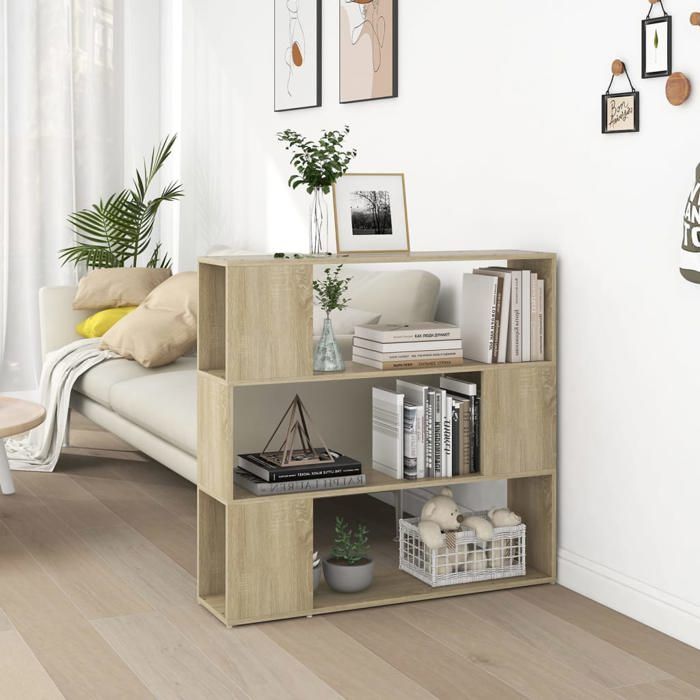 Meilleures BibliothèqueCloison séparateur - chêne sonoma - 100x24x94cmMeuble de Rangement pour Livres SSD48840453