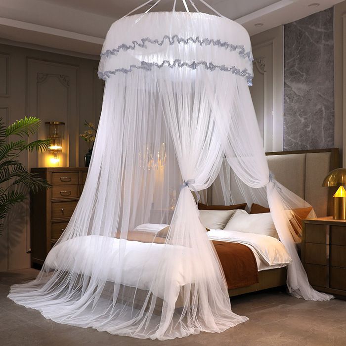 Moustiquaire - Grande Ciel de Lit - Anti-Moustiques - Baldaquin - Polyester - Blanc