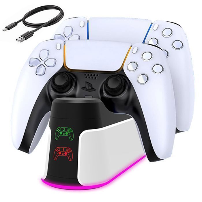 Chargeur Double Pour Manettes PS5 – Support De Recharge Sans Fil Pour PlayStation 5