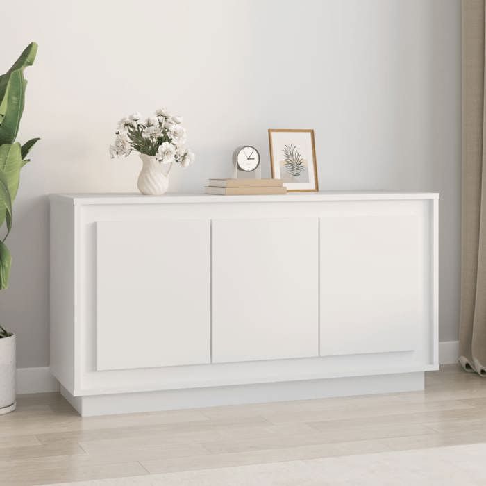 Buffet - vidaXL - Bois dingénierie - Blanc - 102x35x55 cm - 6 compartiments