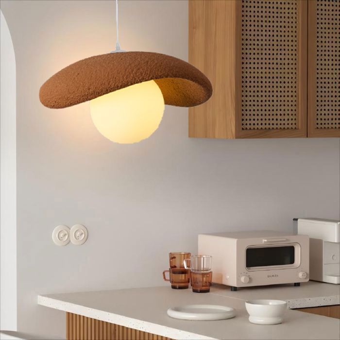WOTTES Moderne Suspension Luminaire Industriel Ø30CM Vintage Lustre Plafonnier Ciment Design Edison pour Salon Chambre - Orange 1pcs