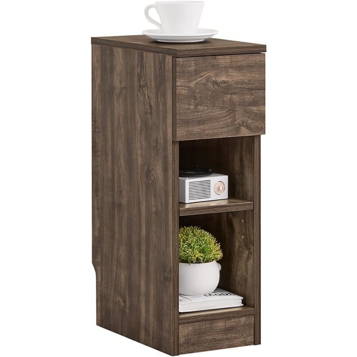 Table de Chevet Étroite - SoBuy FBT111-SN - Bois Foncé - Tiroir & Étagères - 20x35x60cm Table de Chevet Étroite - SoBuy FBT111-SN - Bois Foncé - Tiroir & Étagères - 20x35x60cm