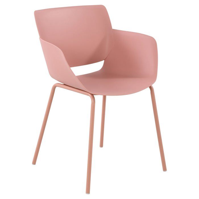 Chaise pour interieur ou exterieur plastique couleur rose structure acier thermolaque 10_0007125 Chaise pour interieur ou exterieur plastique couleur rose structure acier thermolaque 10_0007125
