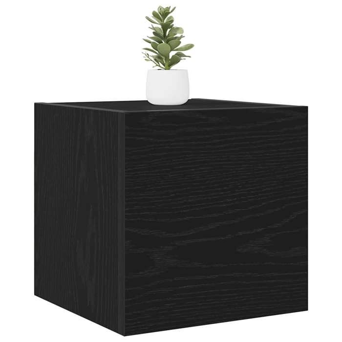 Meuble TV moderne - vidaXL - Chêne noir - Bois dingénierie - 30 5x30x30 cm - 1 porte coulissante - 1 étagère