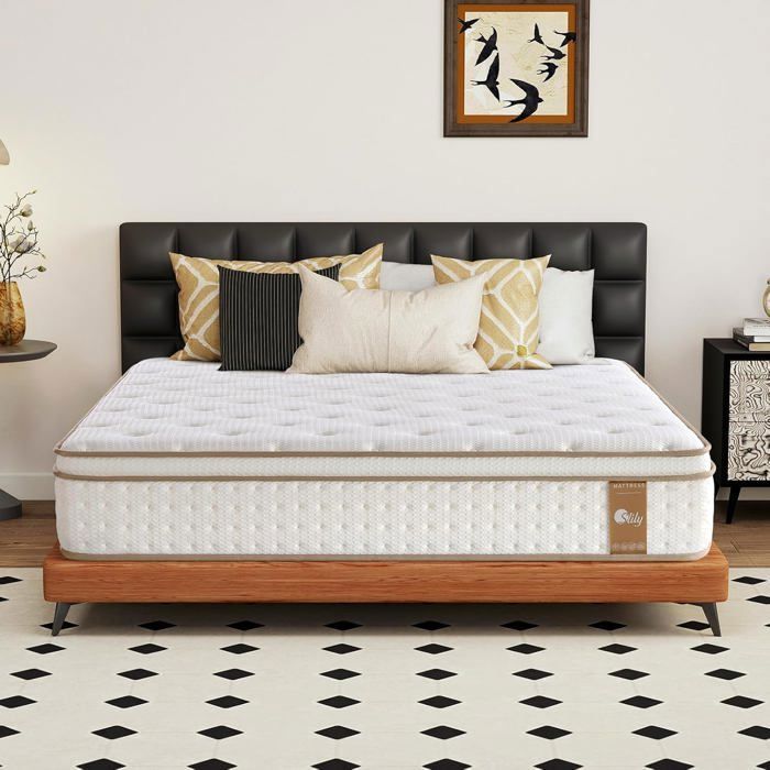 slily Matelas 120x190 28cm Épaisseur Matelas Hybride de Luxe à Mémoire de Forme et Ressorts Ensachés Indépendants