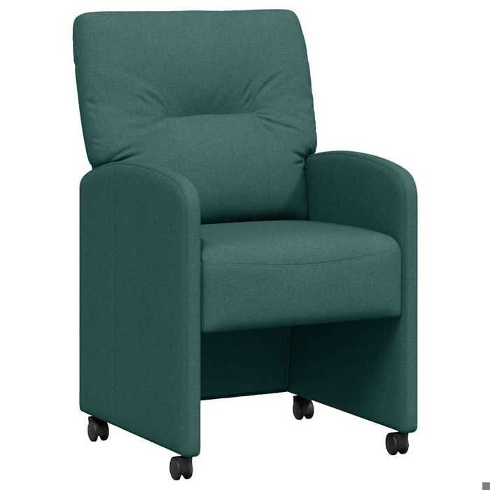 Promotion Noël）Chaises stables pour salle à manger - Cadre en métal - avec Roues 2 pcs - Vert foncé - 57x67x95cm 02_995628