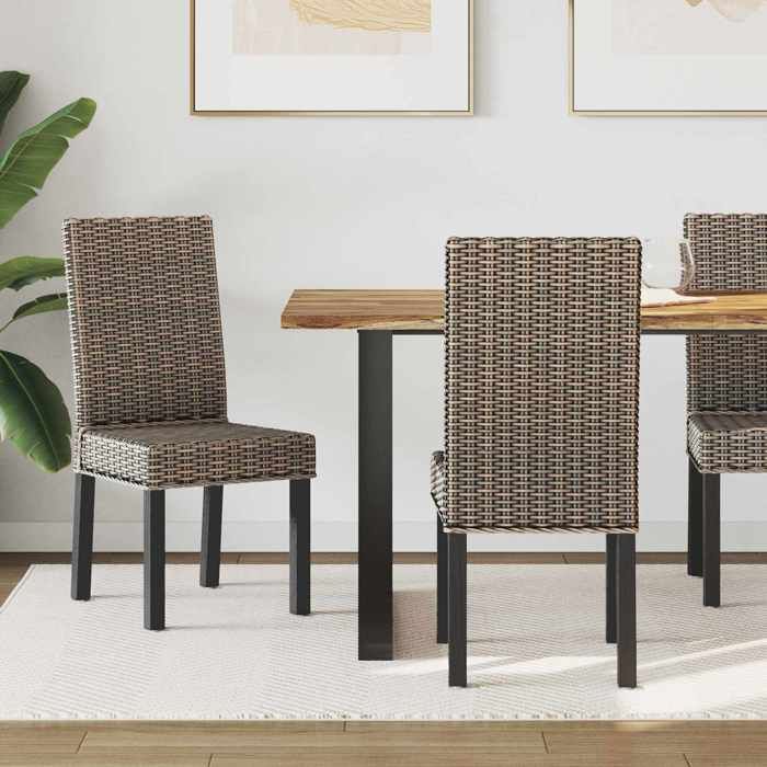 2 pcs Chaises de cuisine Noir - Magnifique Chaise de salle à manger Classique Pour salon Noir Blanchi 45x54x93cm 5151