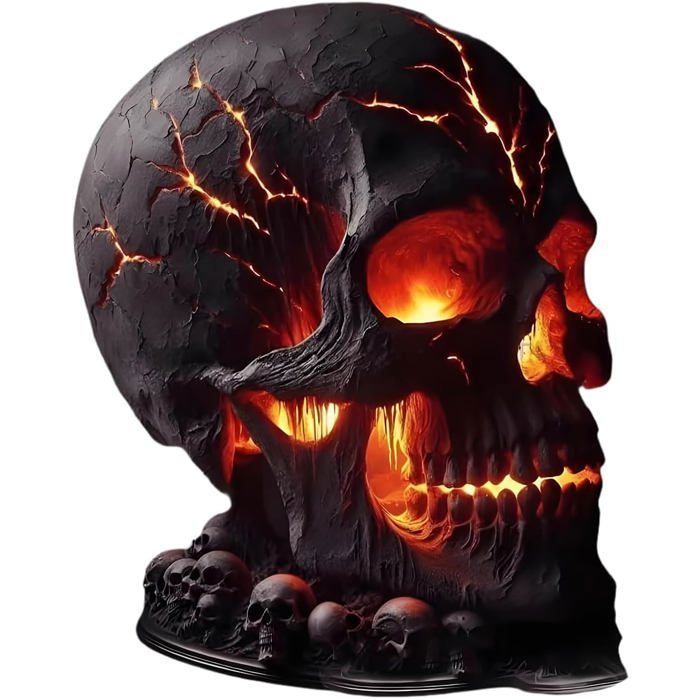 Lampe de table en forme de crâne et de flamme lampe dhorreur dHalloween éclairage décoratif intérieur et extérieur ENEVAOCT
